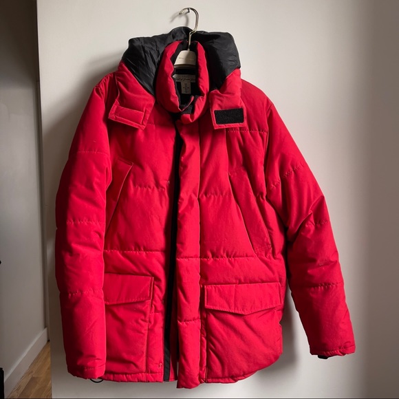 H&M Warm Puffer Mens Jacket Red Size Medium - Picture 1 of 9
